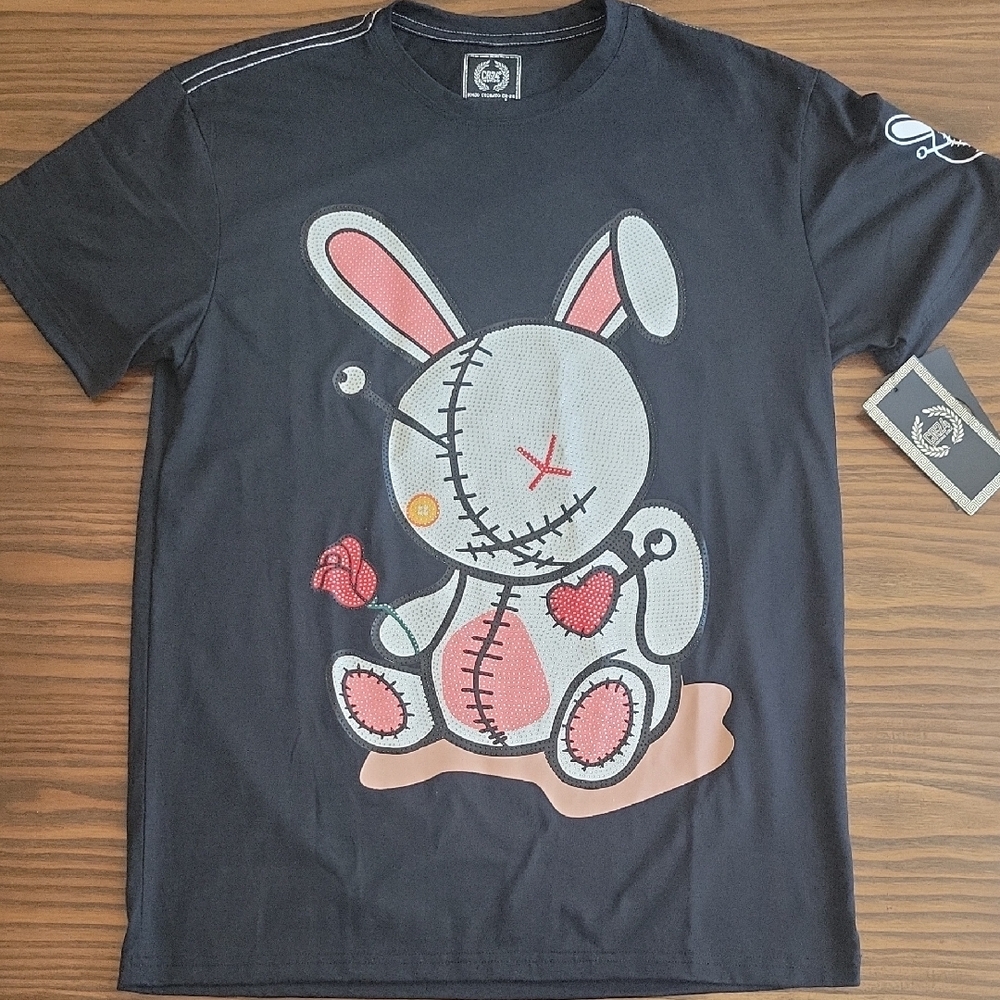 NWT -- CR-24 Men's Black Bunny Graphic Short-Sleeved T-Shirt | Size: L